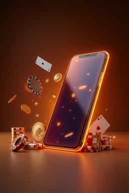 Smartphone mit Casino-App auf Display