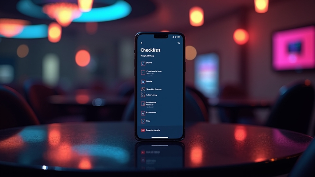 Smartphone mit Checkliste zu Speicher und Voraussetzungen vor dem Download